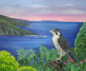 Peregrine Falcon painting